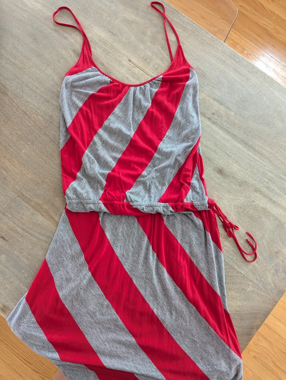Splendid Women's Red and Gray Striped Sleeveless Dress